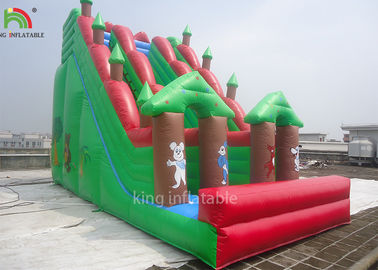 Double Sewing Inflatable Dry Slide Green Forest Theme EN14960 CE EN71