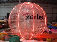 Rouge boule gonflable Shinning de 1.0MM de PVC/TPU bulle avec le logo de la lumière N de LED