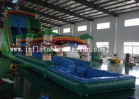 Glissière d'eau gonflable de PVC de bâche de jungle commerciale de vert avec la petite piscine