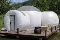 Chambre de tente de bulle de PVC avec la moitié blanche d'intimité d'hôtel extérieur de camping de chambre à coucher de pièce gonflable protectrice claire de tentes