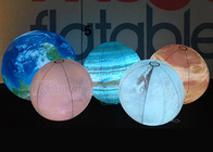 La publicité extérieure monte en ballon le ballon accrochant gonflable de globe de planètes avec la lumière menée