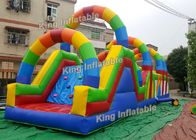 jeux gonflables imprimés par arc-en-ciel coloré d'obstacle de 12 m passant le PVC de cours
