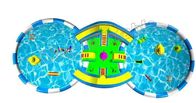 Parc aquatique gonflable coloré d'arrière-cour de jeux de plein air avec deux glissières de piscine/eau