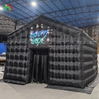Tente de fête portable de grande taille Maison noire à LED Disco Bar Tente cube gonflable