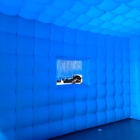 Éclairage à LED personnalisable en couleur Tente de club de nuit mobile bleue Tente gonflable à cube Tente de fête Tente pour événements