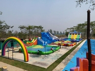 Parc aquatique gonflable avec toboggan et piscine Parc aquatique au sol gonflable personnalisé pour enfants et adultes