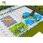 Grand chateau gonflable à saut à l'eau parc de jeux toboggan avec piscine divertissement en plein air enfants