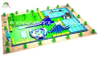 Projet de conception de parc aquatique Jeux de terrain de jeu Cours d'obstacles gonflables Glissière à rebond avec piscine