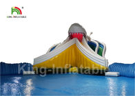 Parcs aquatiques gonflables de thème de requin blanc avec la piscine ronde de 25m Diamter