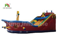 Château sautant gonflable rouge avec le ventilateur pour la glissière combinée de videur de bateau d'enfant en bas âge/pirate