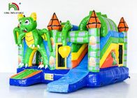 Videur gonflable d'enfants combiné/château sautant dragon gonflable de vert