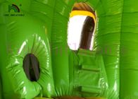 Château plein d'entrain de jungle de disco d'explosion verte de thème avec l'impression étonnante de glissière pour des enfants