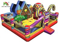 Conception colorée et étonnante de château plein d'entrain d'explosion de PVC de thème de sucrerie pour des enfants