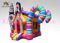 Conception colorée et étonnante de château plein d'entrain d'explosion de PVC de thème de sucrerie pour des enfants