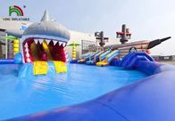Parc aquatique gonflable de PVC de pirate/requin 0.9mm Multiplay/terrain de jeu coloré