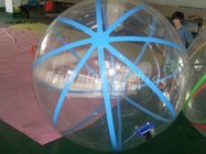 promenade transparente de PVC de 1.0mm sur la boule gonflable de l'eau avec des ficelles bleues