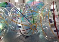 promenade gonflable de PVC de 1,0 millimètres sur le ballon de football de diamètre de la boule 2m de l'eau avec les rayures colorées