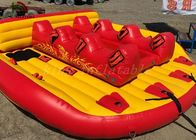 Bateaux de pêche gonflables de mouche de bâche de PVC jaunes/jouet remorquable rouge d'UFO pour des sports de plage