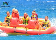 Bateaux de pêche gonflables de mouche de bâche de PVC jaunes/jouet remorquable rouge d'UFO pour des sports de plage