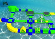 Parcs aquatiques gonflables de la coutume 35x21m pour vert de location/jaune/couleur bleue