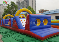 Parcours du combattant gonflable de terrain de jeu de la CE 12 *3 m de jeux extérieurs bleus de sports pour des adultes