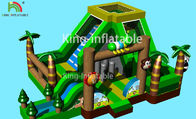 Château gonflable de videur de terrain de jeu d'enfant en bas âge de parc d'attractions de panda animal vert de thème
