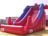 La glissière d'eau gonflable de PVC de couleur rouge avec devant de piscine/Spiderman glisse pour des enfants