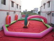 jeux gonflables de sports de PVC de 0.6mm, vert de rose de terrain de jeu de champ de courses de bâche