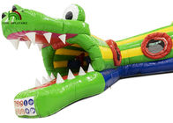 Jeux gonflables gonflables de sports de parcours du combattant de crocodile 6.5x5.5m vert extérieur