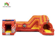 Parcours du combattant gonflable de camion de pompiers 21ft rouge de PVC 0.55mm pour des enfants