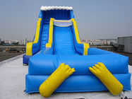 Glissière d'eau gonflable jaune extérieure géante avec la piscine/parc aquatique commercial pour des enfants