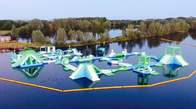 Parcours du combattant gonflable de parc aquatique de PVC d'EN71 0.9mm