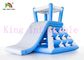 Professional Blue White Inflatable Water Toys Climbing Tower Slide With Roof