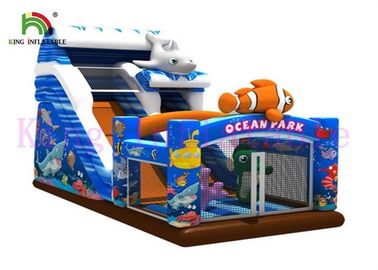 Le PVC vif de thème de parc d'océan d'impression de Digital gonflable sèchent la glissière avec le ventilateur approuvé par CE