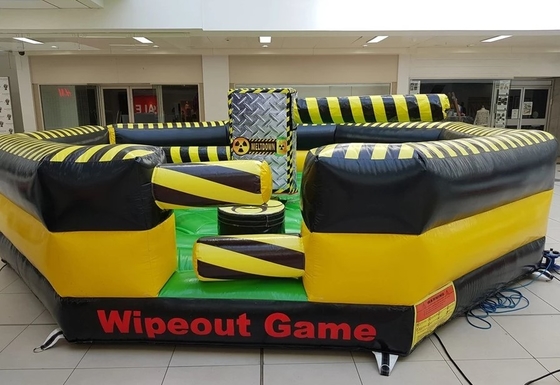 Jeux toxiques gonflables de sports de Wipeout de total de fusion de parcours du combattant