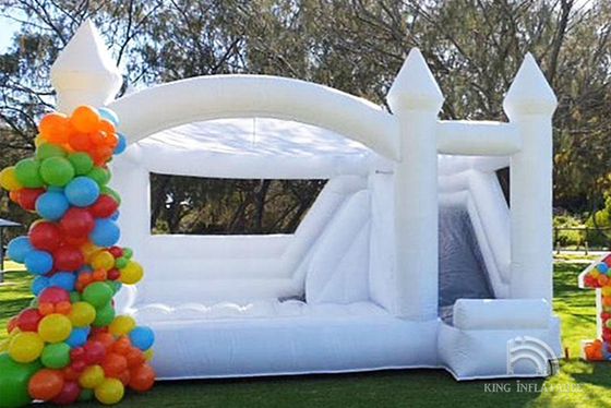 La noce adulte de videur gonflable blanc rebondissant des enfants de château rebondissent la Chambre de saut combinée avec la glissière