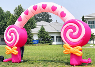 Voûte gonflable de soie de sucrerie de décoration de fête d'anniversaire des enfants roses pour le festival