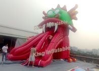 Glissière d'eau gonflable de beau dragon rouge avec le PVC de modèle de Moster pour des adultes