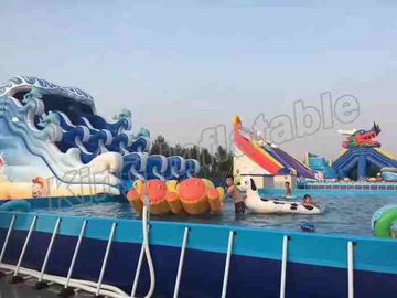 2 ans de parcs aquatiques gonflables animaux de garantie avec la piscine/bande dessinée de cadre glissent