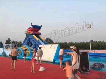 2 ans de parcs aquatiques gonflables animaux de garantie avec la piscine/bande dessinée de cadre glissent
