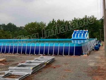 Grande piscine de cadre/parc aquatique gonflable étonnant glissière d'arc-en-ciel pour le divertissement