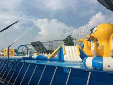 CE excitant les parcs aquatiques gonflables avec la grandes piscine de cadre/glissière de poulpe