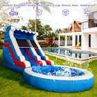 Commercial Jumping Bouncer Tropical Water Slide Combo Bounce House Glissière gonflable avec piscine