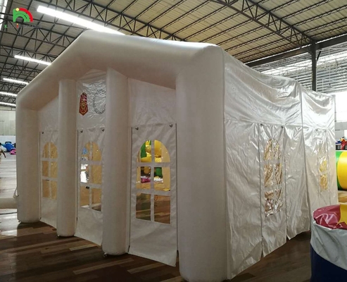 Blanc grand extérieur Blow Up Fête de mariage LED Light Camping Tente gonflable d'événements extérieurs