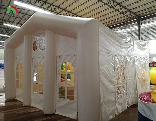 Blanc grand extérieur Blow Up Fête de mariage LED Light Camping Tente gonflable d'événements extérieurs