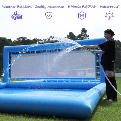 33x16.5x7FT Cour gonflable de volley-ball Réseau de volley-ball de plage Volley-ball de piscine Champ d'eau avec pompe à air pour le jeu en plein air