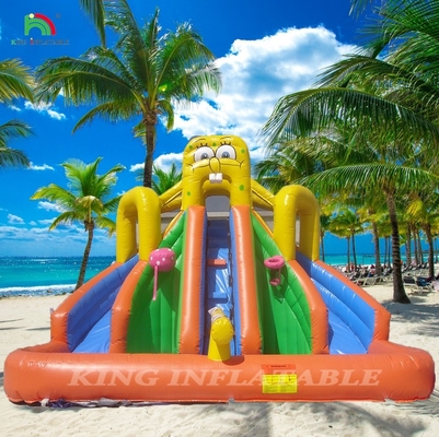 Glissière d'eau commerciale gonflable pour enfants extérieur double voie glissière d'eau maison de rebond glissière d'eau gonflable avec piscine