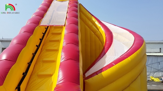 Piscine gonflable à eau rouge double toboggan fermé enfants maison de rebond commercial piscine à eau fermé toboggan