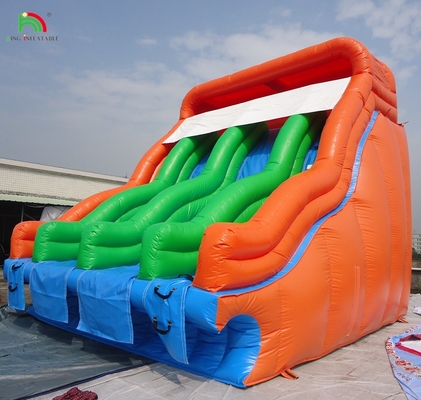 Piscine gonflable à eau rouge double toboggan fermé enfants maison de rebond commercial piscine à eau fermé toboggan