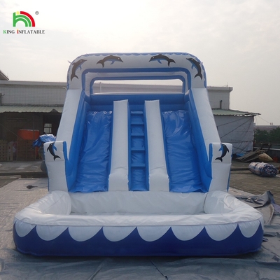Glissière à eau commerciale gonflable pour enfants en extérieur à double voie Glissières à eau gonflable avec piscine